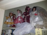 9 various dolls