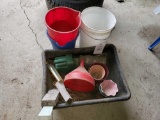 Buckets, funnel, scoop, pots