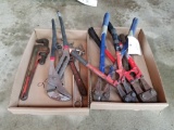 Cresent wrenches, bolt cutters, pipe wrench