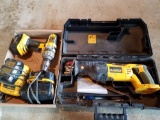 Dewalt 18v saw zaw with case, drill, 3 batteries, 2 chargers