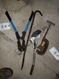 Chain binder, pry bar, ridgid pipe cutter