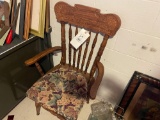 Oak pressed-back chair