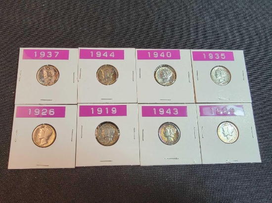 (8) Mercury Dimes