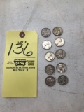 10 Washington silver quarters