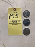 (3) 1 oz. Silver liberty dollars. 1987, 1990, 2000