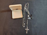 Rosary and (2) Rings Marked Sterling