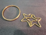 Marked 14k EG Bracelet and ET Earrings