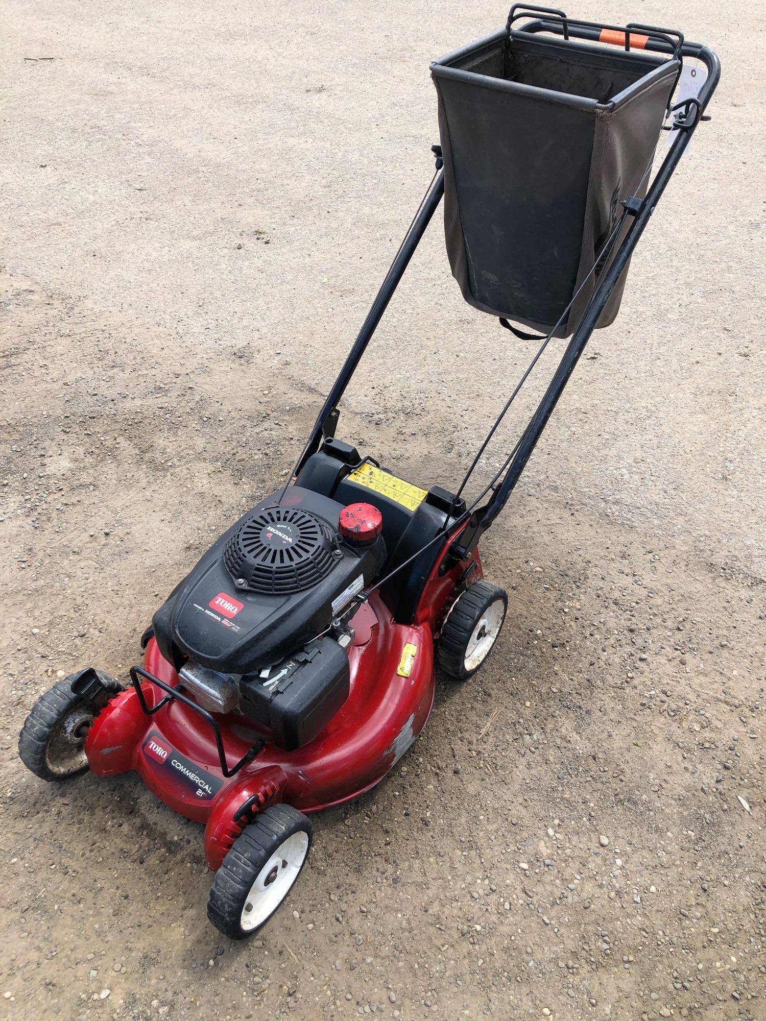 Toro 21 inch push mower with bagger, Honda engine Proxibid