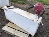 Approx. 50 gallon steel diesel tank with hand pump