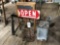 Open sign, buggy jack, steel canister