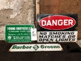 (3) single sided porcelain signs