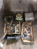 Antique door hw, cuckoo clock, primitives