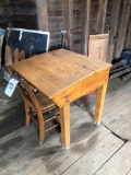 Oak lift top desk w/ chair