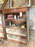 Early country store display cabinet w/ glass doors