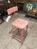 Pink industrial stool