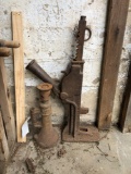 Antique barn jack, screw jack