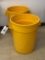 (2) Yellow Trash Cans