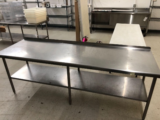 96in x 30in Stainless Steel Table With Small Back Splash