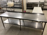 96in x 30in Stainless Steel Table With Small Back Splash
