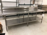 96in x 30in Stainless Steel Table with Backsplash