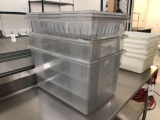 (3) Clear Totes, Clear Vented Pans