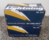 (2) Boxes Federal Lightning 22 LR Ammo