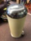 Vintage style metal cylinder step trash can