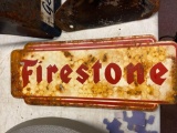 Vintage metal Firestone sign