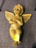 Wooden carved cherub angel