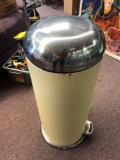 Vintage style metal cylinder step trash can