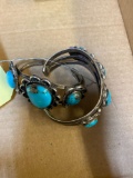 2 possible sterling bracelets with turquoise