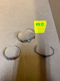 3 possible sterling bracelets some with turquoise