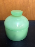 Jadeite dresser jar glass with polished bottom