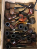 21 vintage smoking pipes, many imported briar