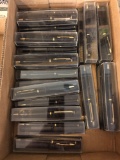 Pens in boxes