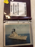 Album of US Navy ships photos hand signed by the commanding officer