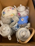 Teapots, glass, platters