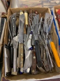 Large knives, whisks, kitchen utensils