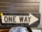 One way metal sign