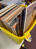 Bin of records Tom Jones, Johnny Mathis, Lawrence Welk, and more