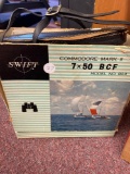 Vintage Swift binoculars with case and original box