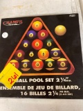 Champs sports pool ball set, cue repair kit