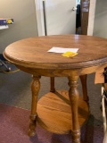 Oak lamp table 24 inch diameter