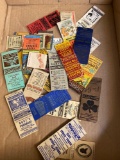 2 flats old matches, 2 marbles, tape measures, etc