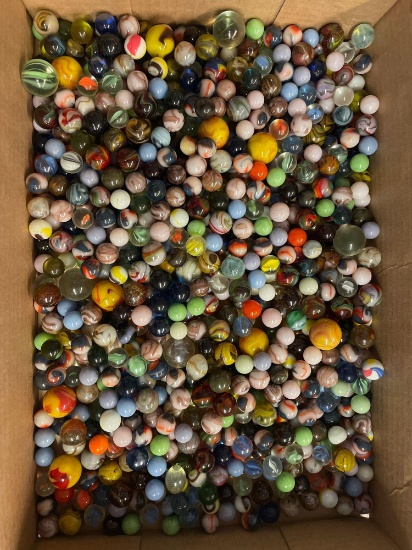 Collection of vintage marbles, various sizes