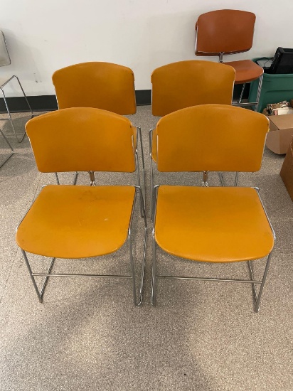 Four Mid-Century Modern Art Deco Steelcase Chairs