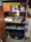 Contents of Shelf inc Sprayer, Car Polisher, Sears Soldering Gun, Pump, Hardware & two door wood