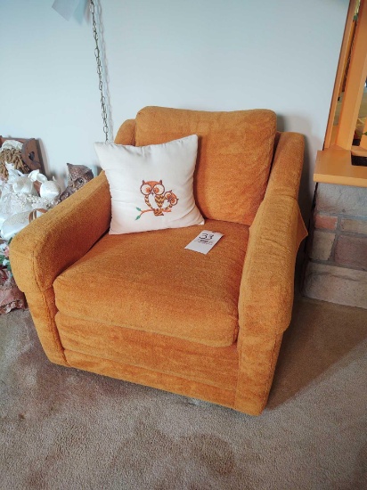 2 Orange Upholstered Chair