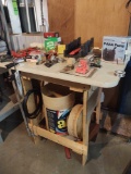 Work Bench w/ assorted C Clamps, Staples Pump, Screws and Nails