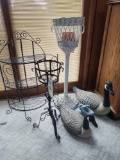 Plant Stands, Geese and Wire Display Rack